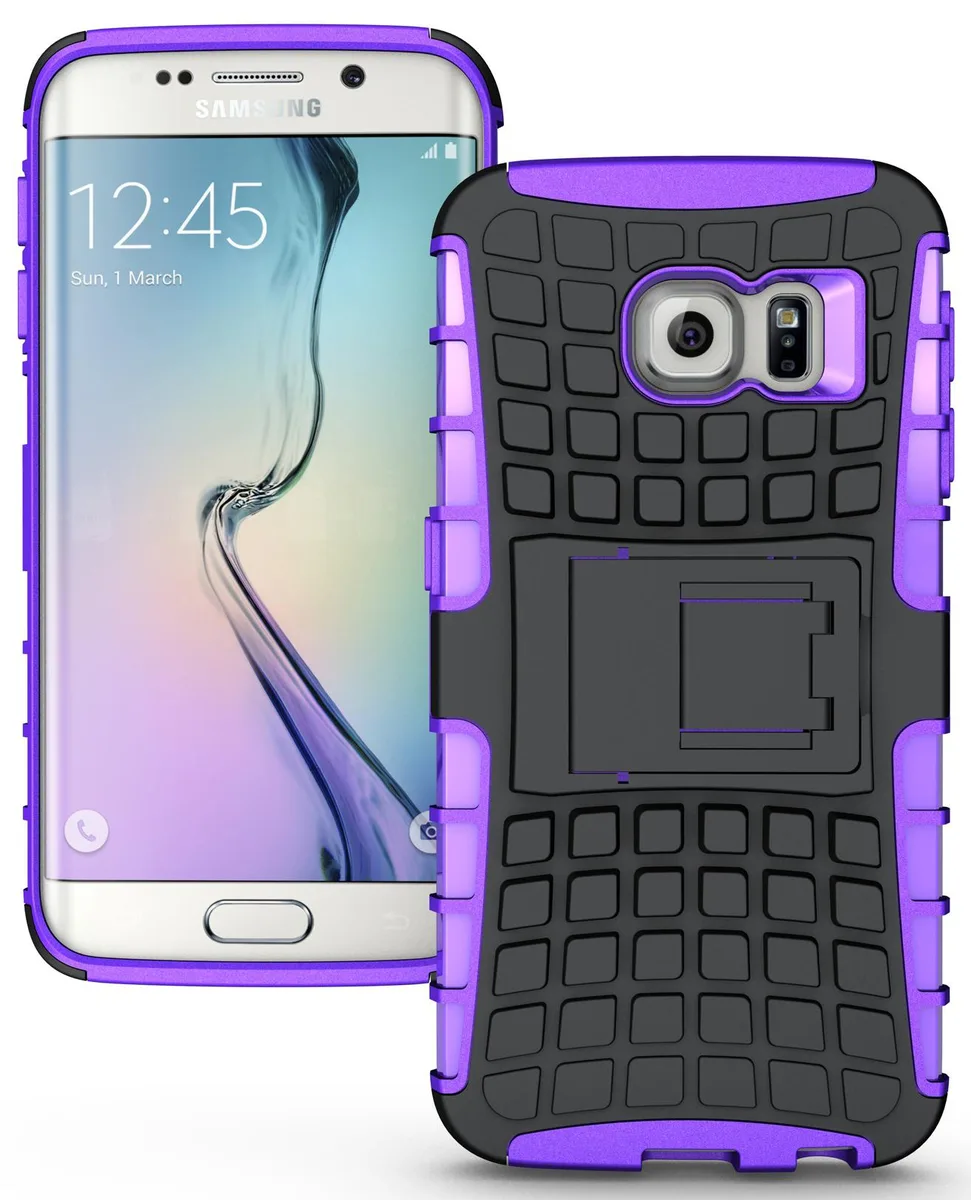 Nakedcellphone Nakedcellphone Grenade Hybrid Case with Stand Purple/Black for Samsung Galaxy S6 Edge SM-G925 — product photo