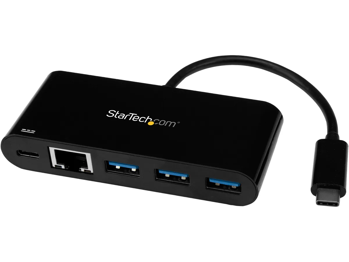 STARTECH STARTECH US1GC303APD USB-C GbE network card 3-port USB 3.0 hub PD 2.0 — product photo