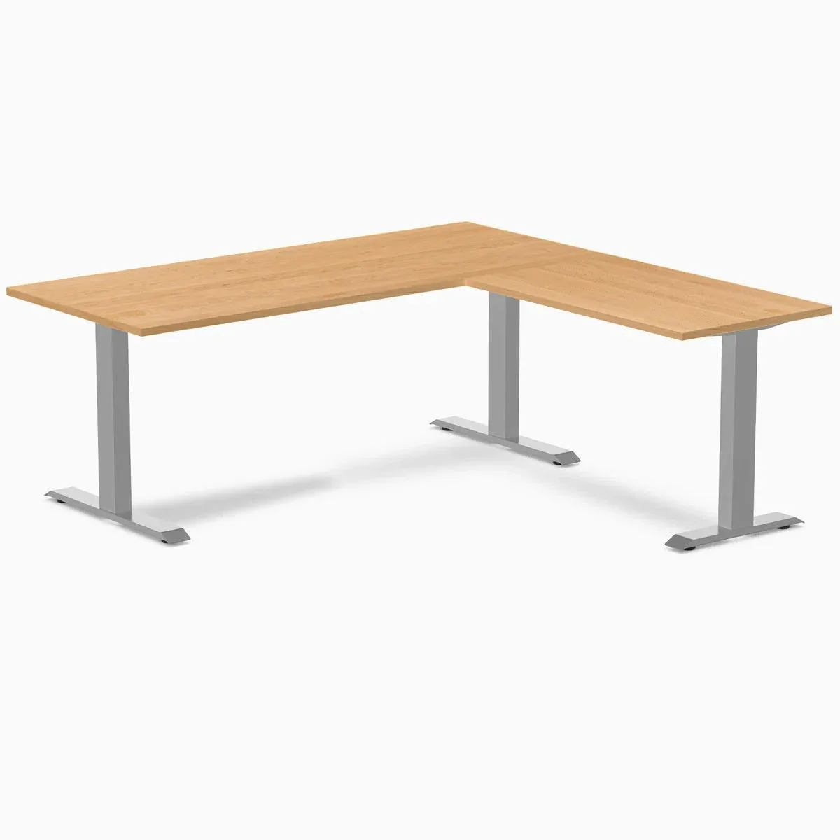 Desky Desky Zero Hardwood L-Shape Desk Maple 72 x 30 x 70 x 24 in Gray — product photo