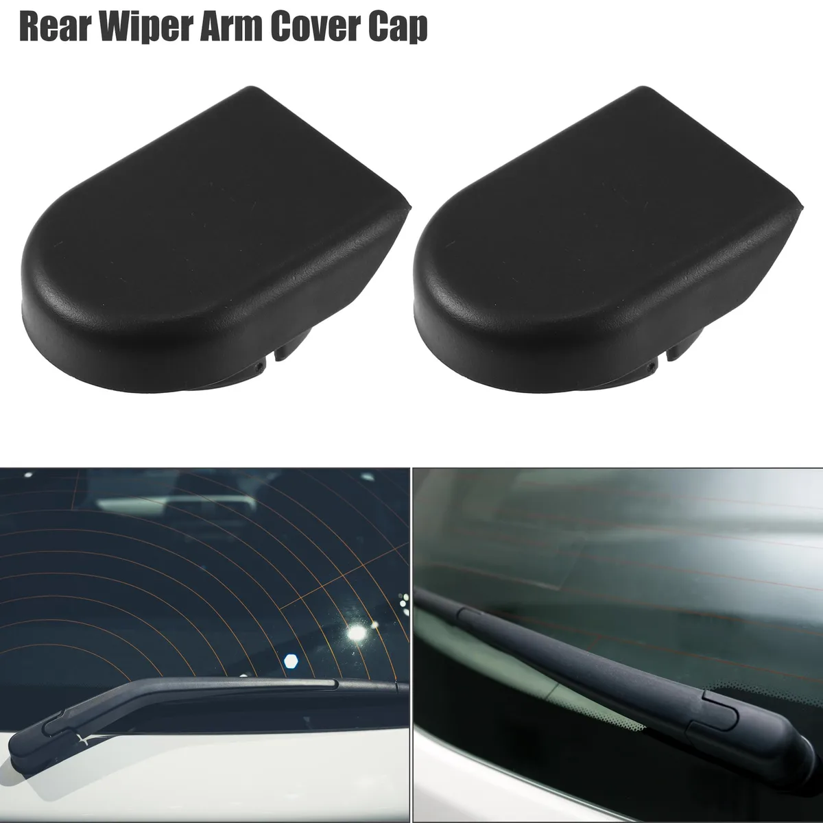 Unique-Bargains Unique-Bargains Rear Wiper Arm Nut Cover Cap 2 pcs Black — product photo