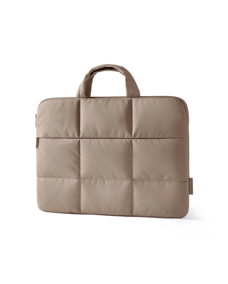  BAGSMART 13.3-14 Inch Puffer Laptop Sleeve Brown — product photo