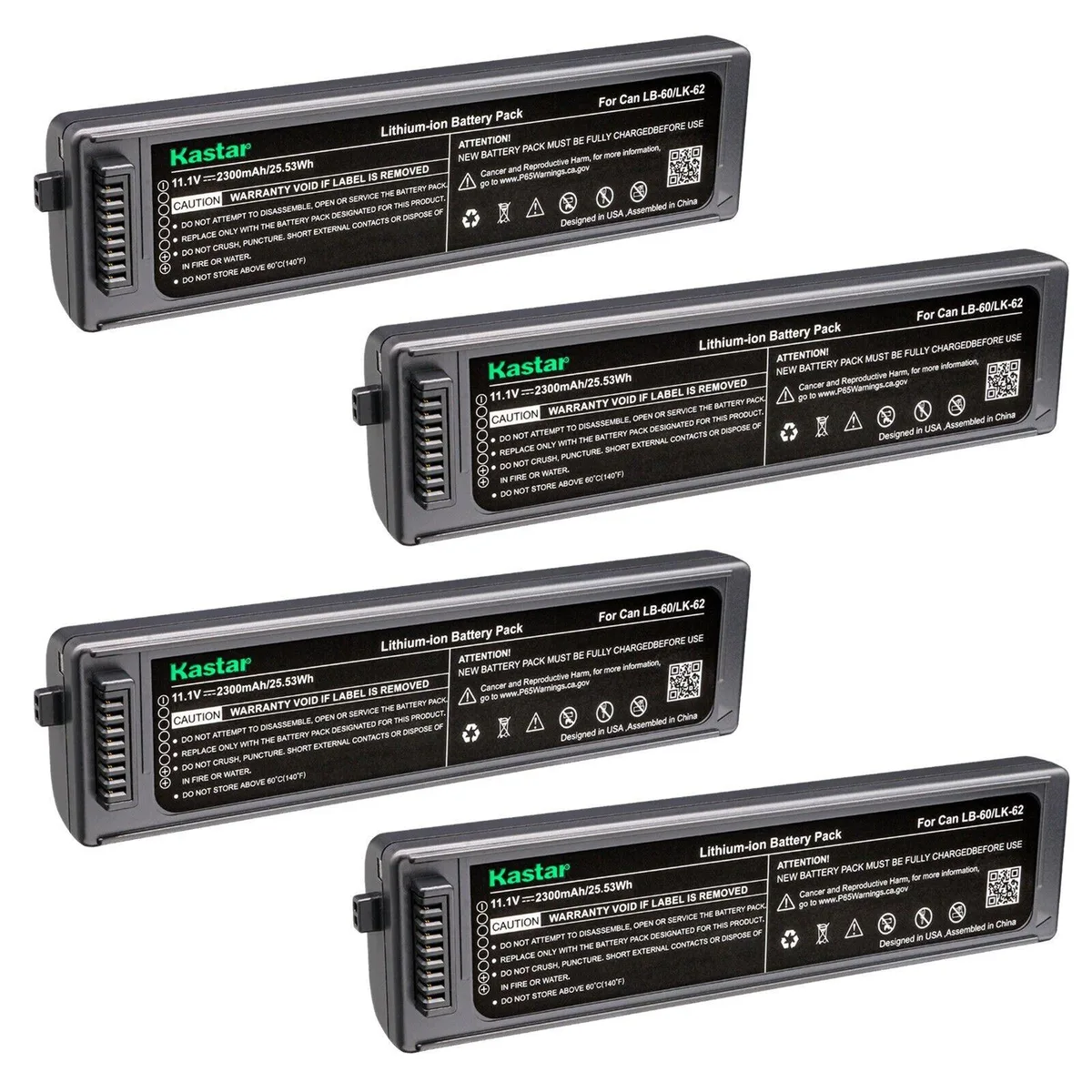 Kastar Kastar LB-60 LK-62 4-pack printer battery — product photo