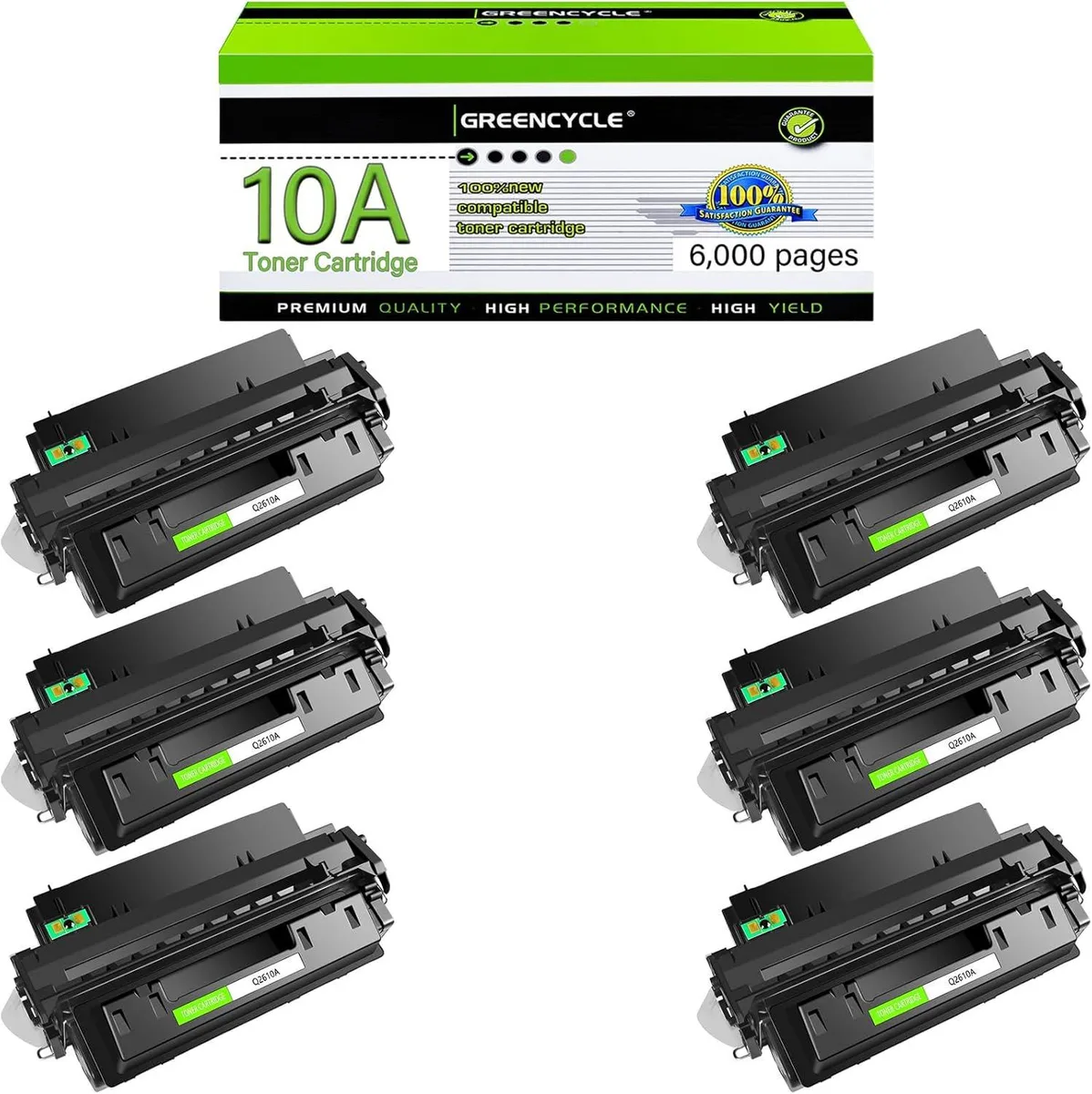 GREENCYCLE GREENCYCLE Q2610A compatible toner cartridge 6-pack black 6000 pages — product photo