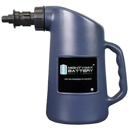 White 2 qt polyethylene battery filler jug with automatic shut-off valve tip