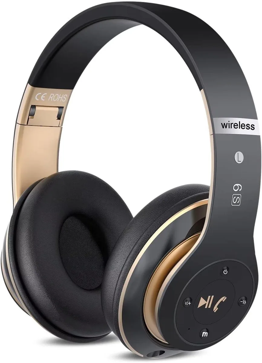 TUKO TUKO 6S Bluetooth 5.0 Wireless Headphones Black Gold — product photo
