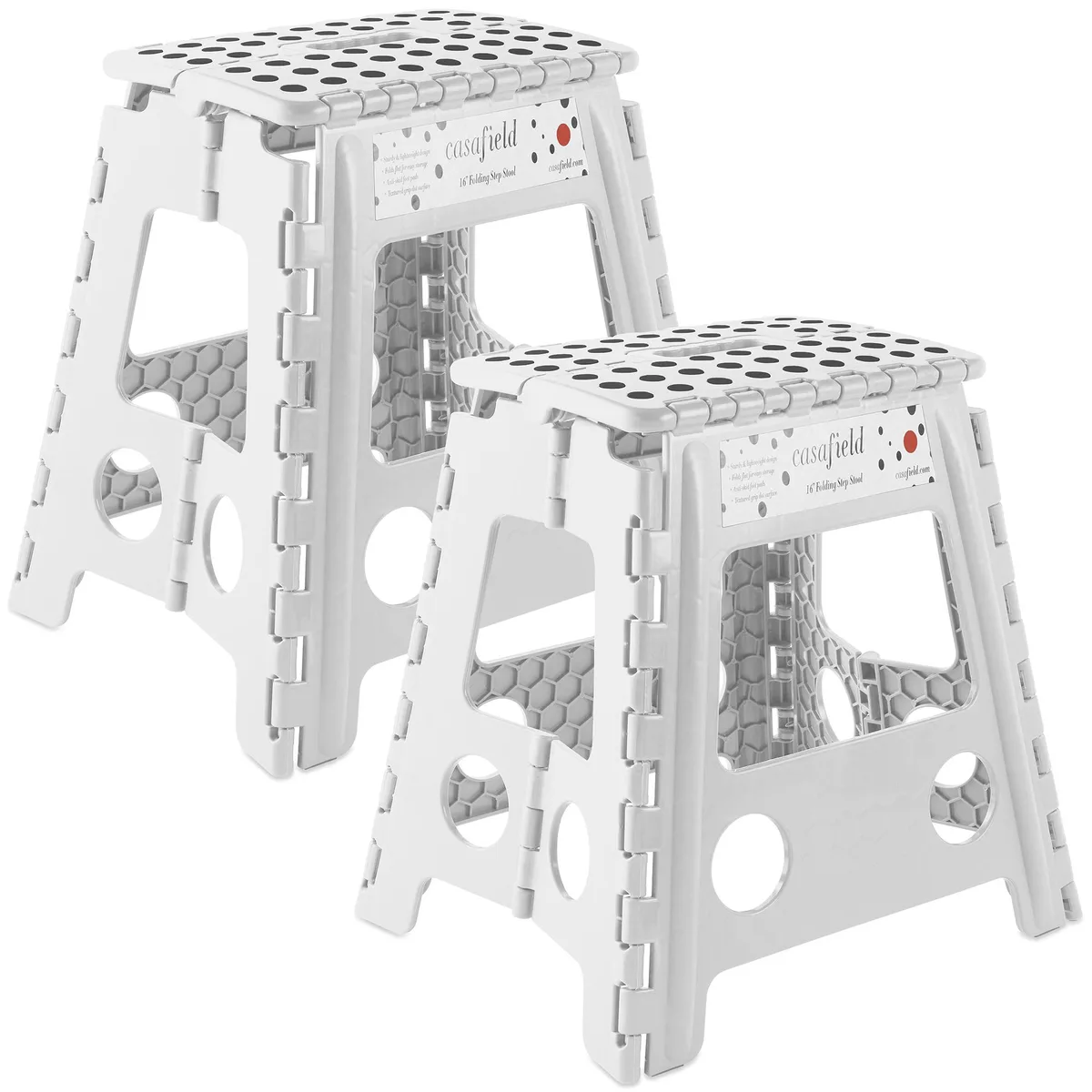 Casafield Casafield 16" Folding Step Stool, White (Set of 2) — product photo