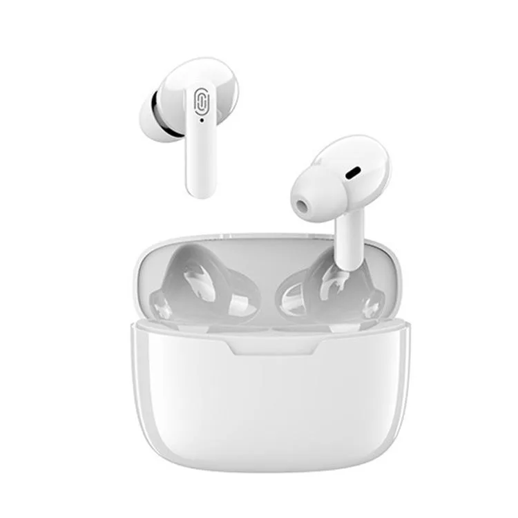 White in-ear Bluetooth 5.0 earphones with compact charging case