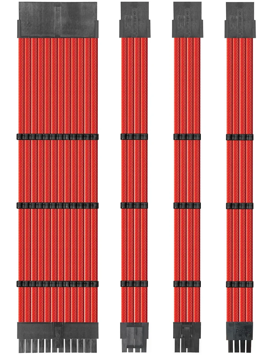  upHere SC501 18AWG Sleeved PSU Extension Kit Red 50cm — product photo