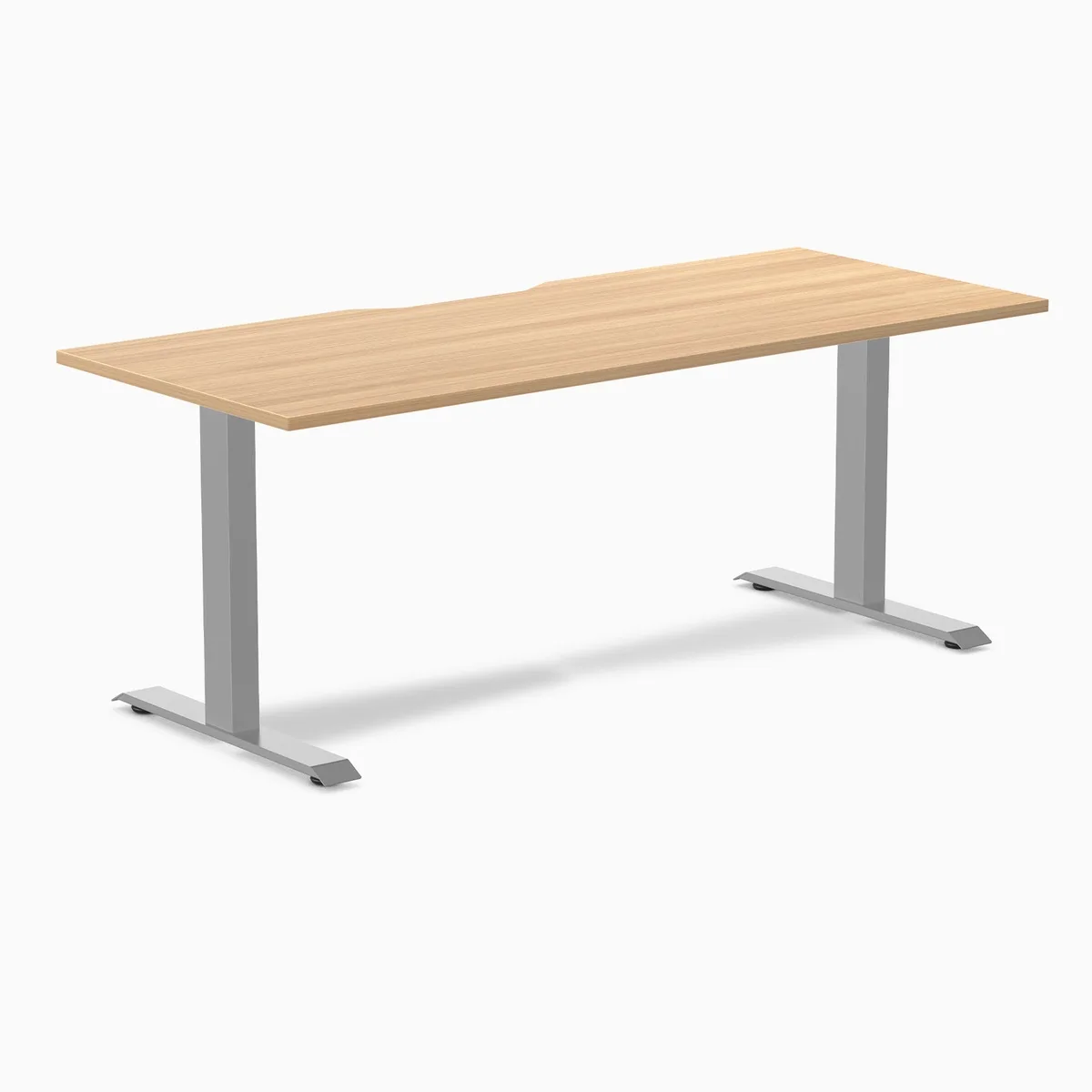 Desky Desky Zero Scalloped Laminate Desk Sublime Teak Grey 70.9 x 29.5 in — product photo