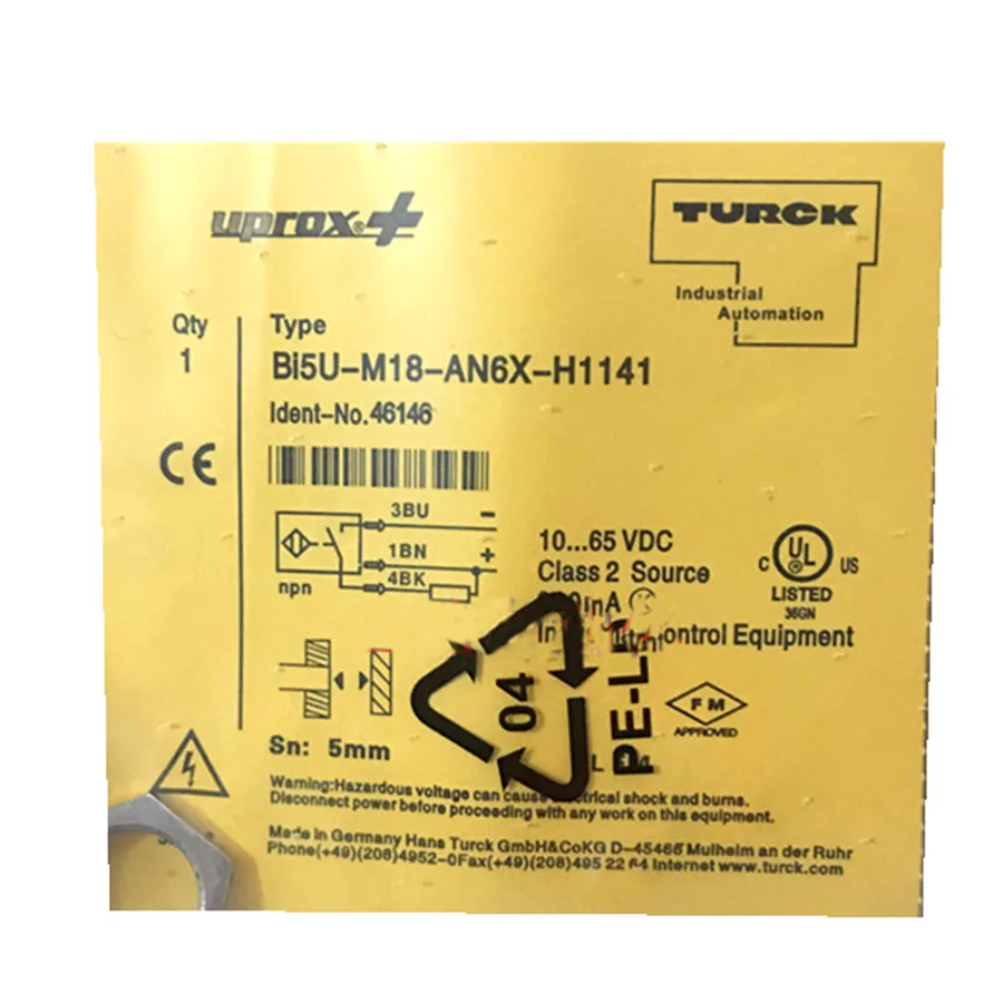 Turck Turck BI5U-M18-AN6X-H1141 1635150 inductive sensor NPN M18x1 IP68 — product photo