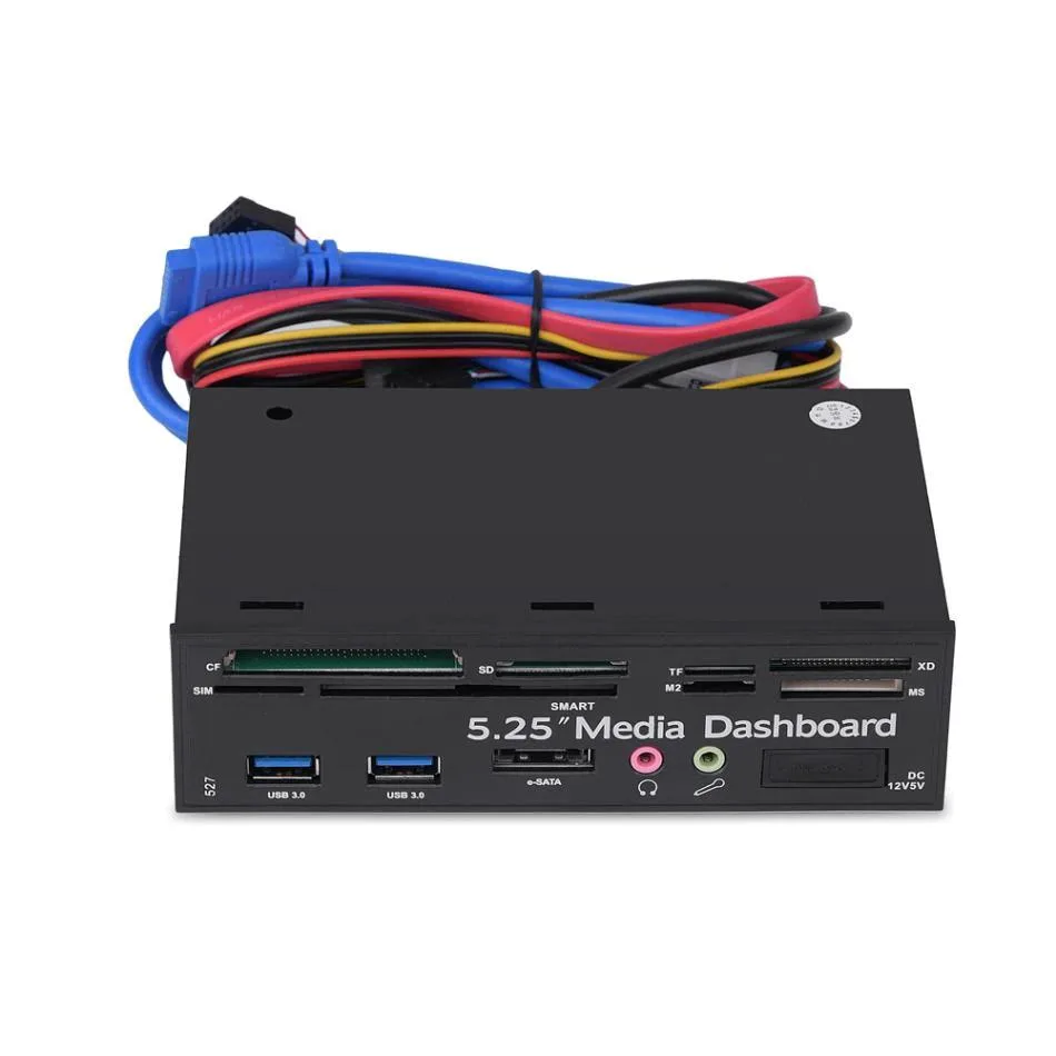 Hetai Tech Hetai Tech 5.25in Media Dashboard Card Reader USB3.0 e-SATA — product photo