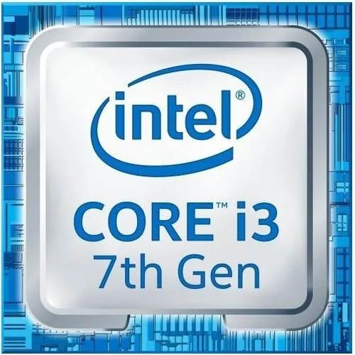 Small square Intel desktop CPU, metallic silver heat spreader with gold contact pads, OEM tray packaging