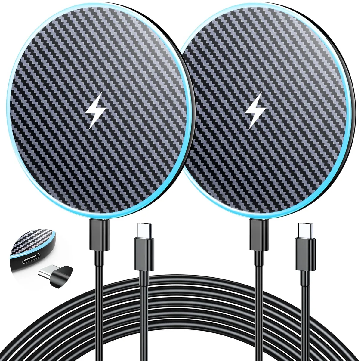 Wireless Charger 2Pack 6FT 15W Magnetic Charging Pad — product photo
