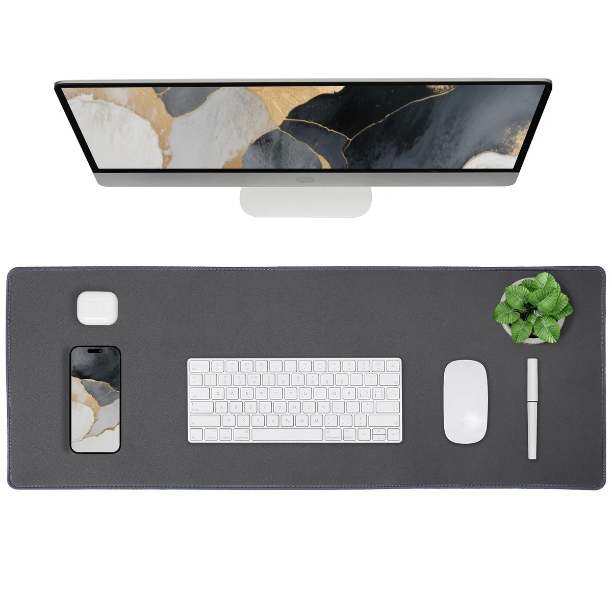  ALOANES DGRAY383 Mouse Pad Dark Gray 31.5x11.8in — product photo
