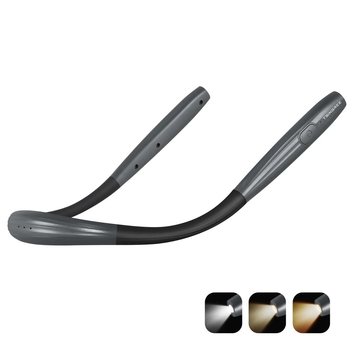 Lightweight flexible neck lamp with two adjustable arms, matte finish, 125g