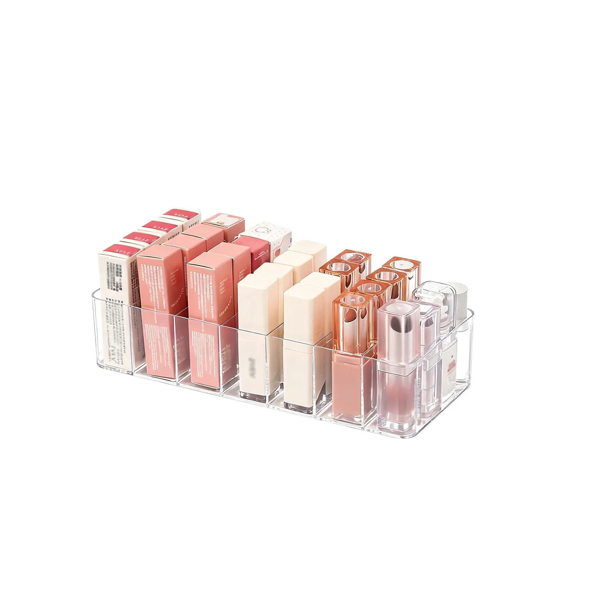  Decolav Clear Acrylic Makeup Organizer 7-Section 8.86in x 3.74in x 1.97in Transparent — product photo