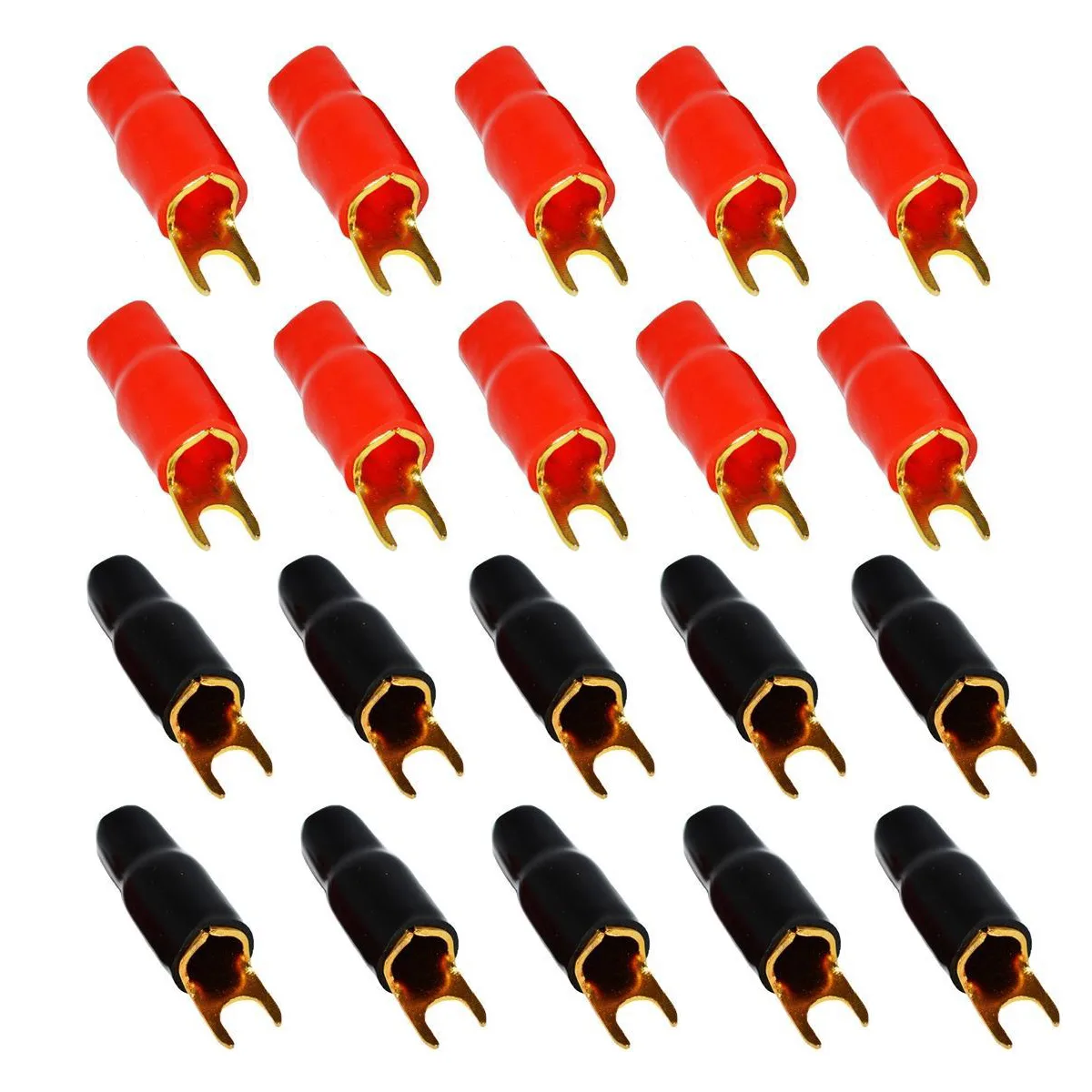 The Wires Zone The Wires Zone TWZ-ST4-20 4 gauge 5/16" insulated spade terminals 20 pack — product photo