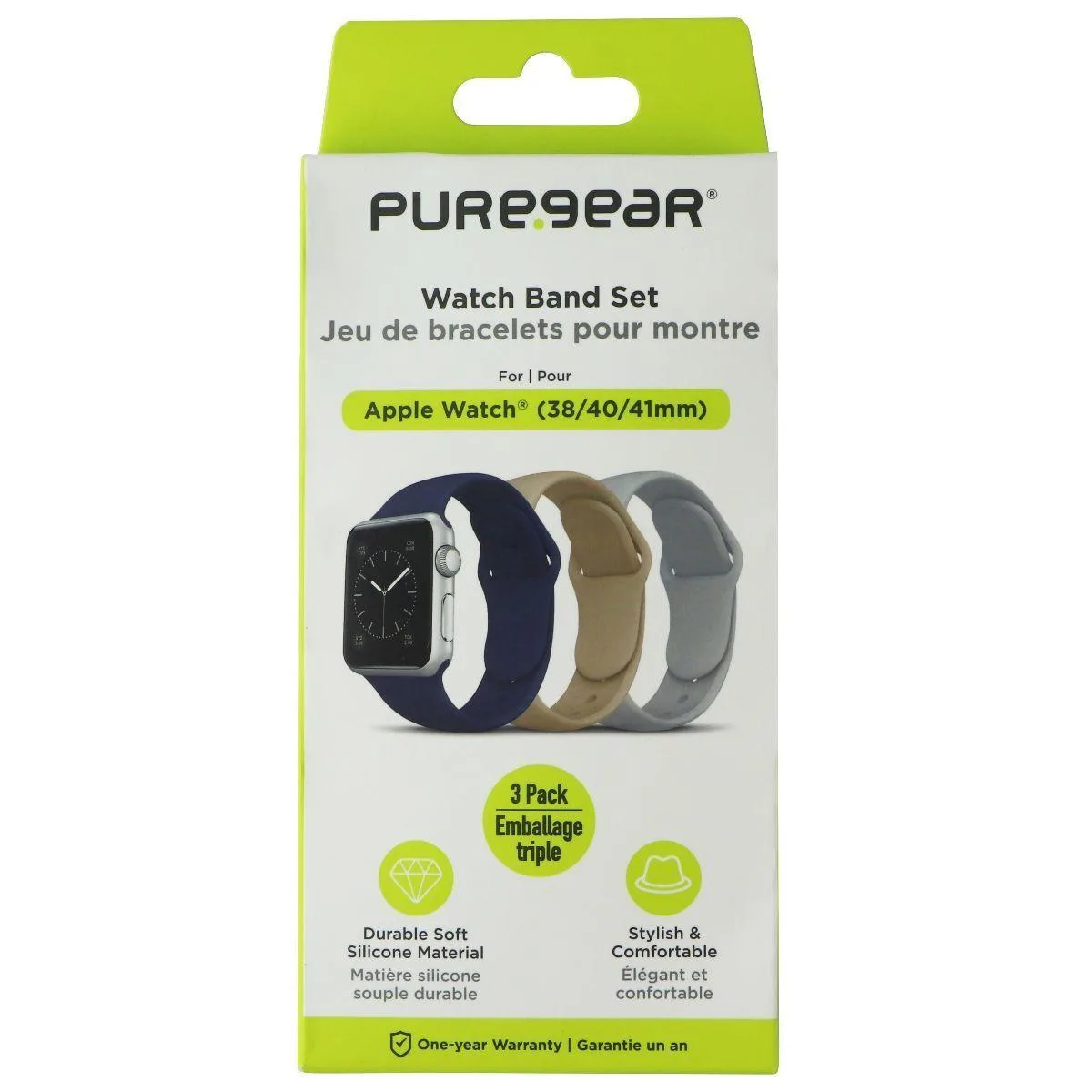 PureGear PureGear Watch Band Set 38/40/41mm Gray Blue Tan 3 Pack — product photo