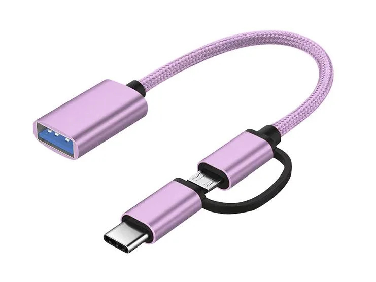 Corn Electronics Corn Electronics 2-in-1 USB C Micro to USB 3.0 Adapter Rose Gold — product photo