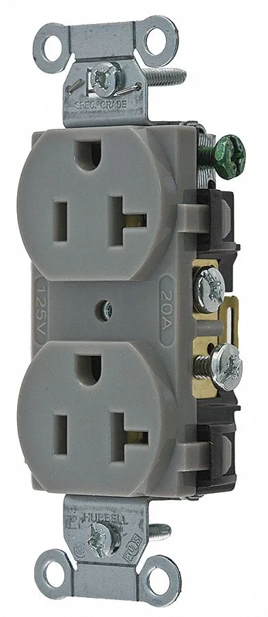 Hubbell Incorporated Hubbell Incorporated Straight Blade Plug 20A 125V Gray — product photo
