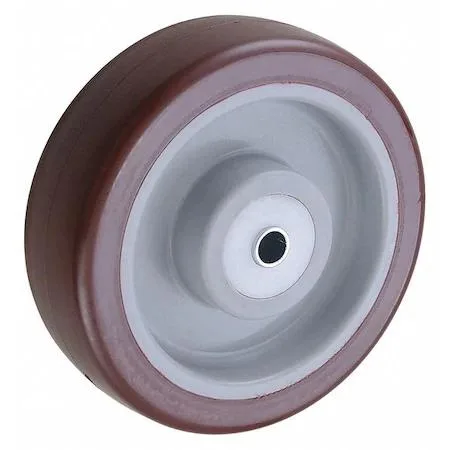 Zoro Select 26Y375 caster wheel, polyurethane tread on polypropylene core, 5 inch diameter, 1-1/2 inch wide, non-marking