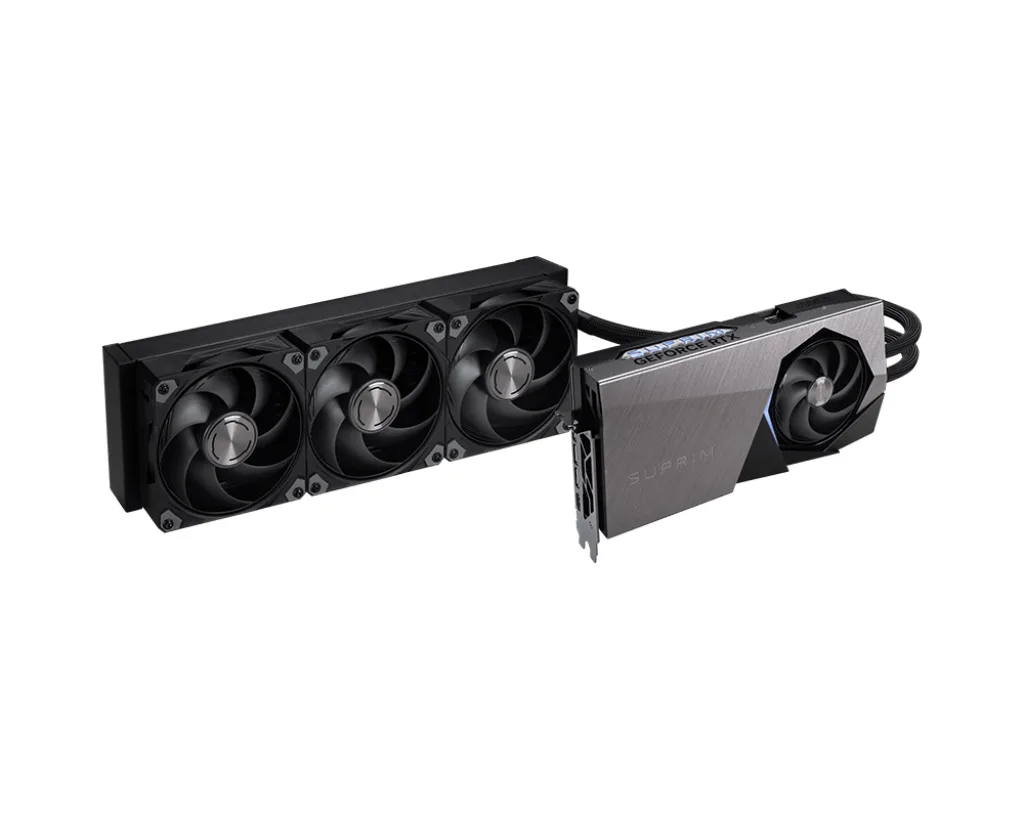 MSI MSI RTX 5090 32G SUPRIM LIQUID SOC graphics card — product photo
