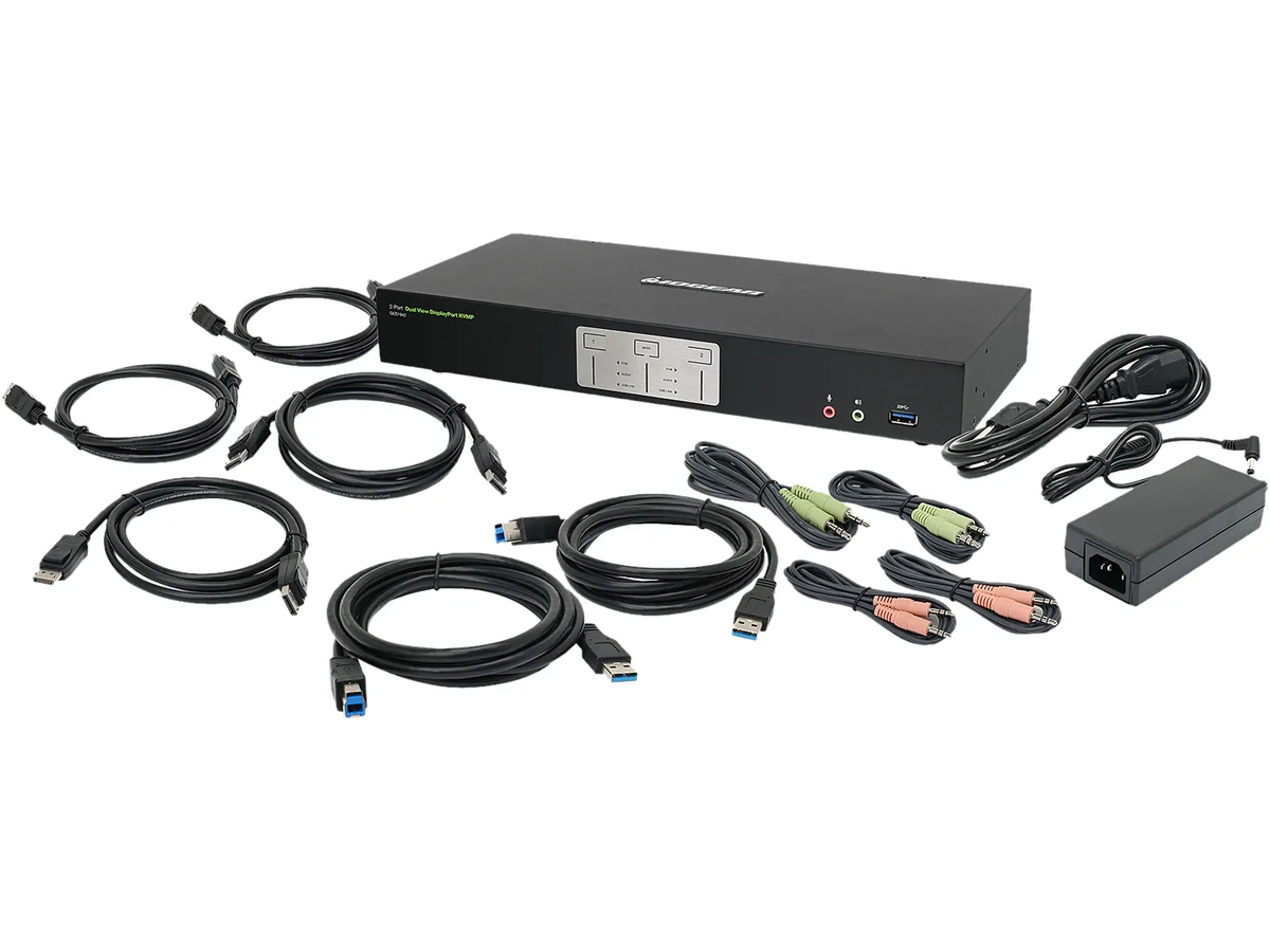 IOGEAR IOGEAR GCS1942 2-Port 4K Dual View DisplayPort KVM switch — product photo