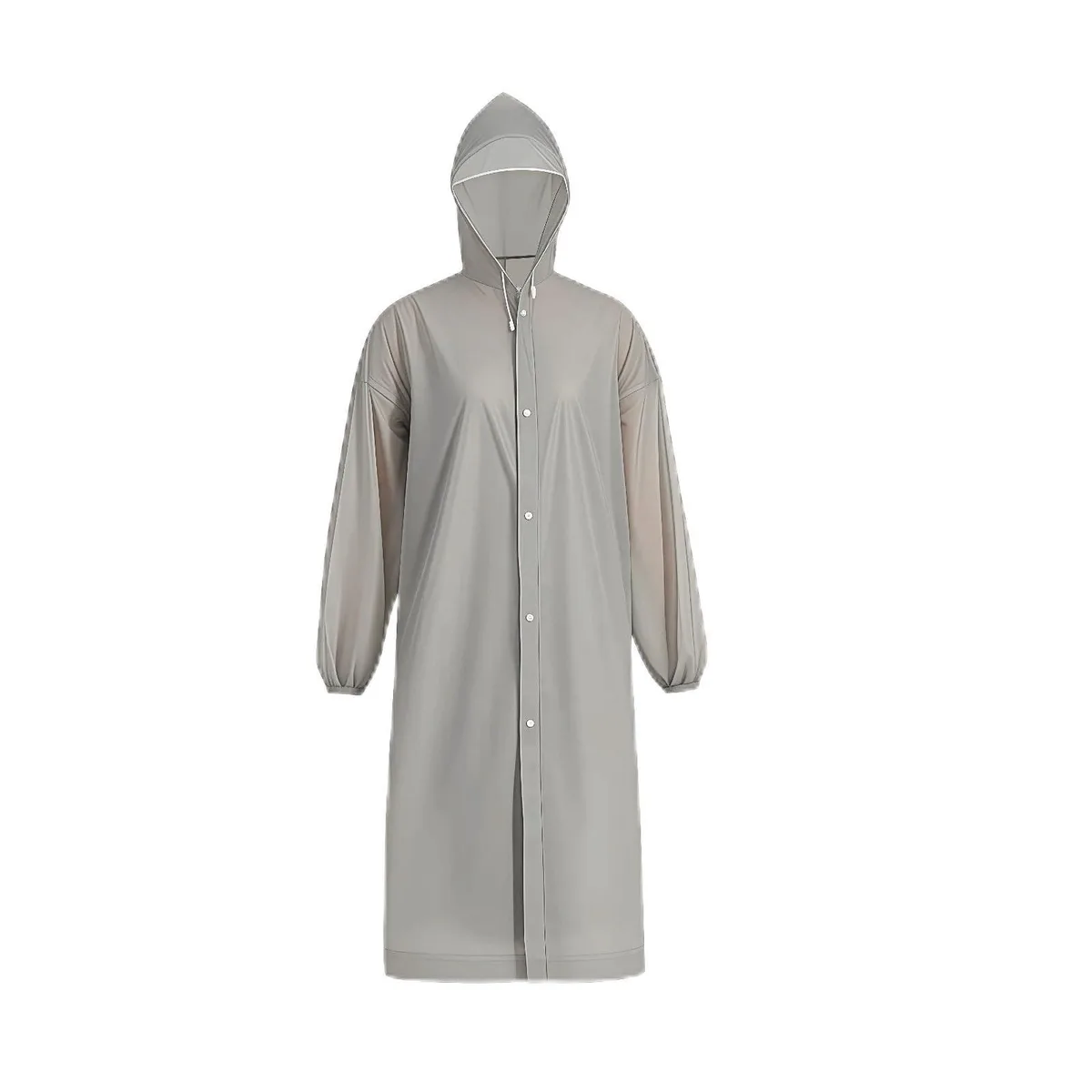 yayaboqu Portable Travel Raincoat Grey EVA 45" length 54" bust — product photo