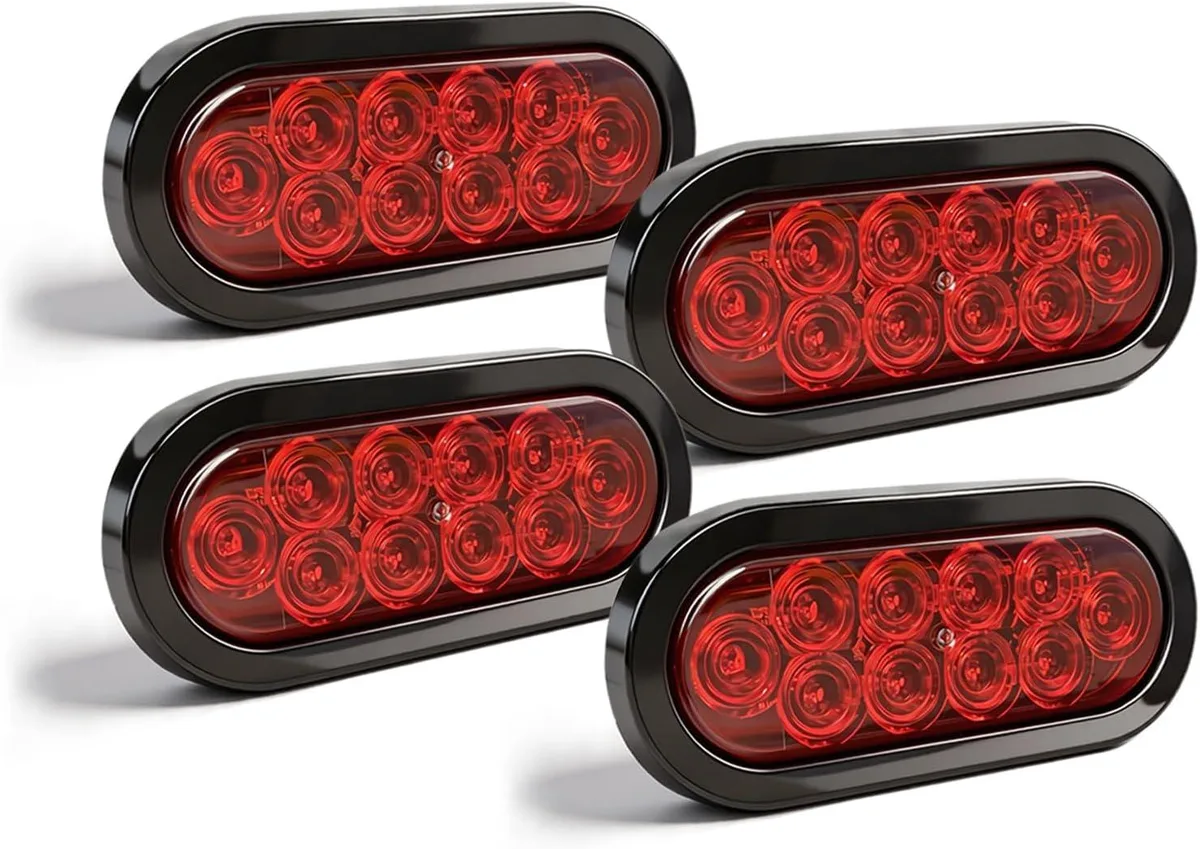 BFKK BFKK 6" Oval LED Trailer Lights Red 4 Pack 12V IP65 — product photo