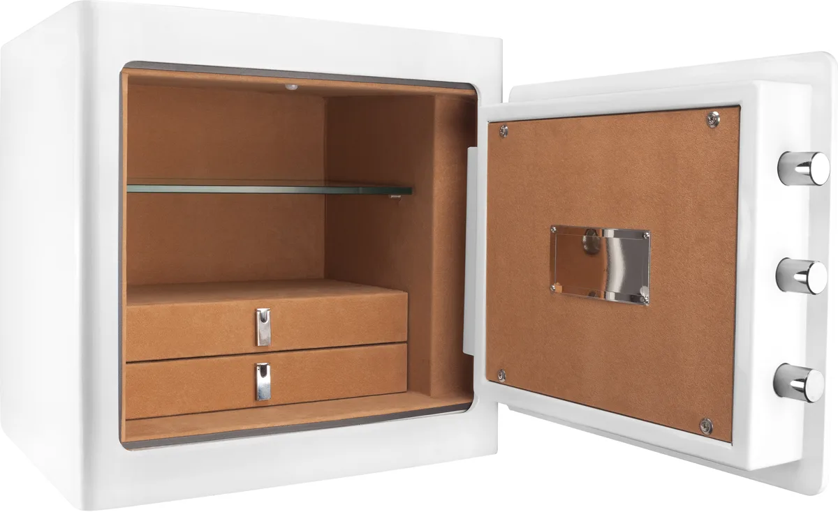 BARSKA BARSKA White Keypad Jewelry Safe Tan Interior Fireproof 30 min 1400°F — product photo