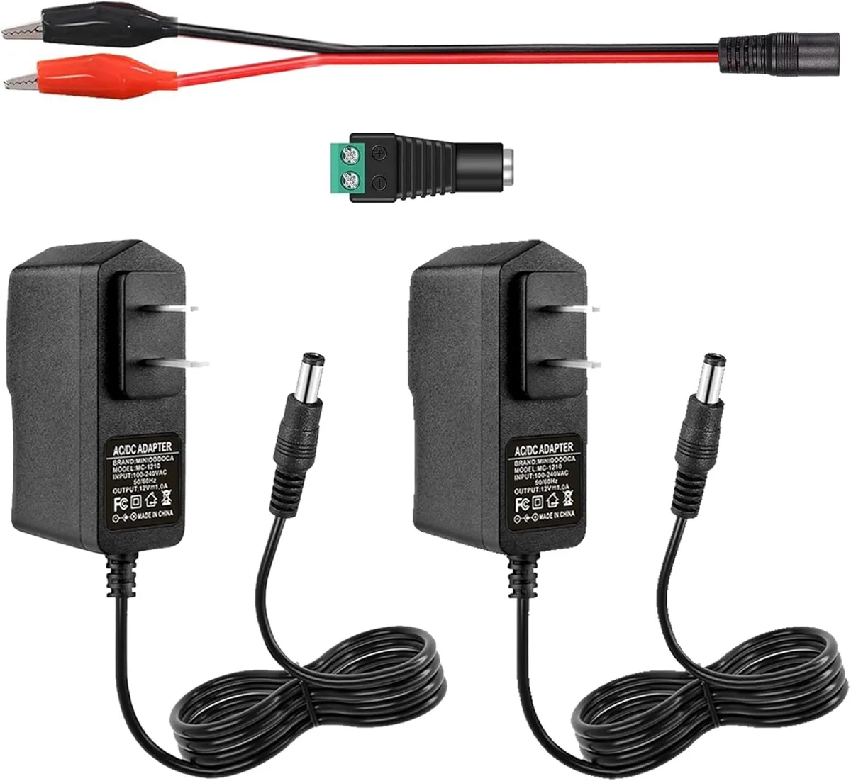 BASEUS BASEUS 12V 1A AC Adapter 2 Pack 5.5x2.5mm &amp; 5.5x2.1mm — product photo