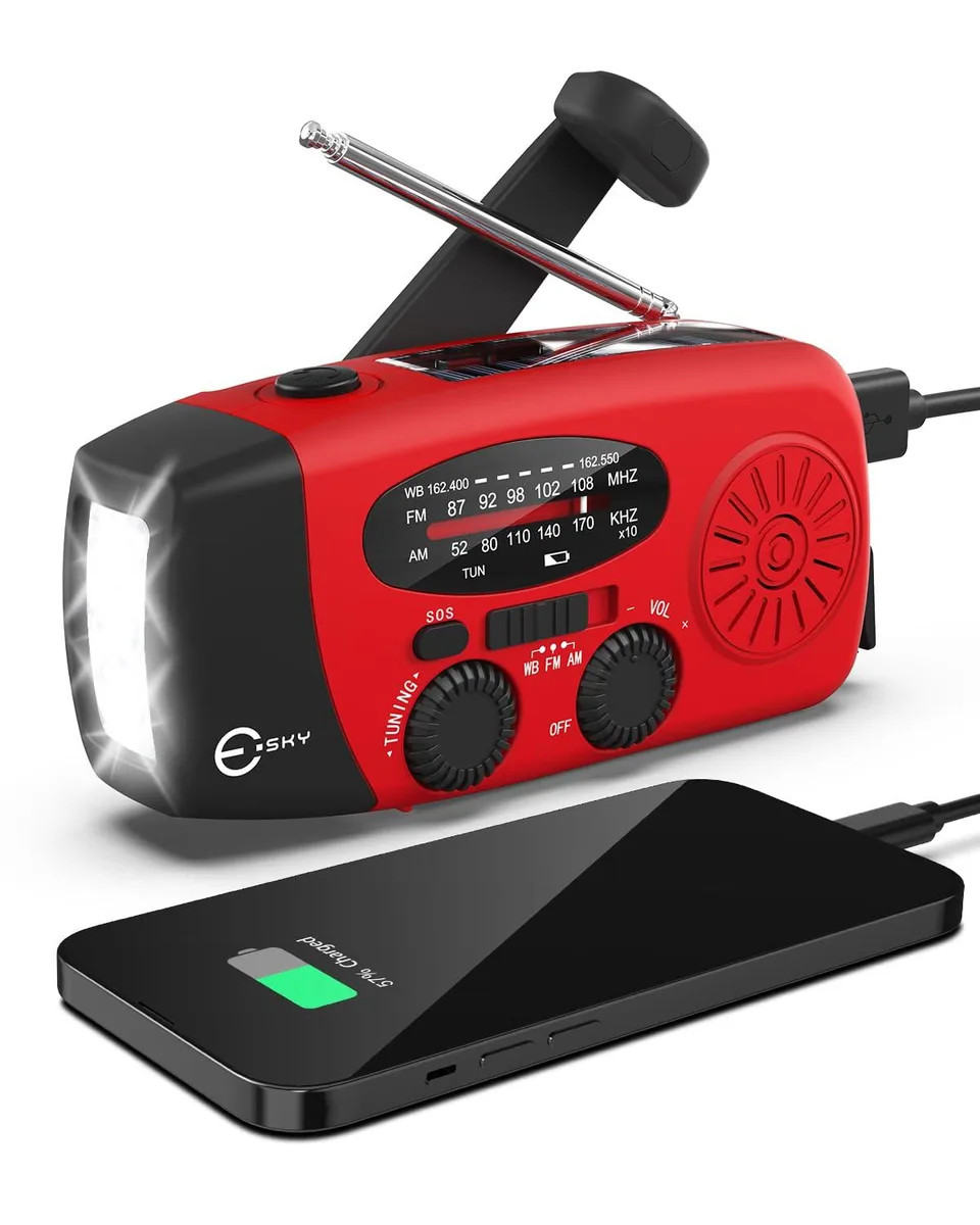  Esky ES-CR01 Emergency Radio 2000mAh 140lm 3W AM/FM/NOAA — product photo