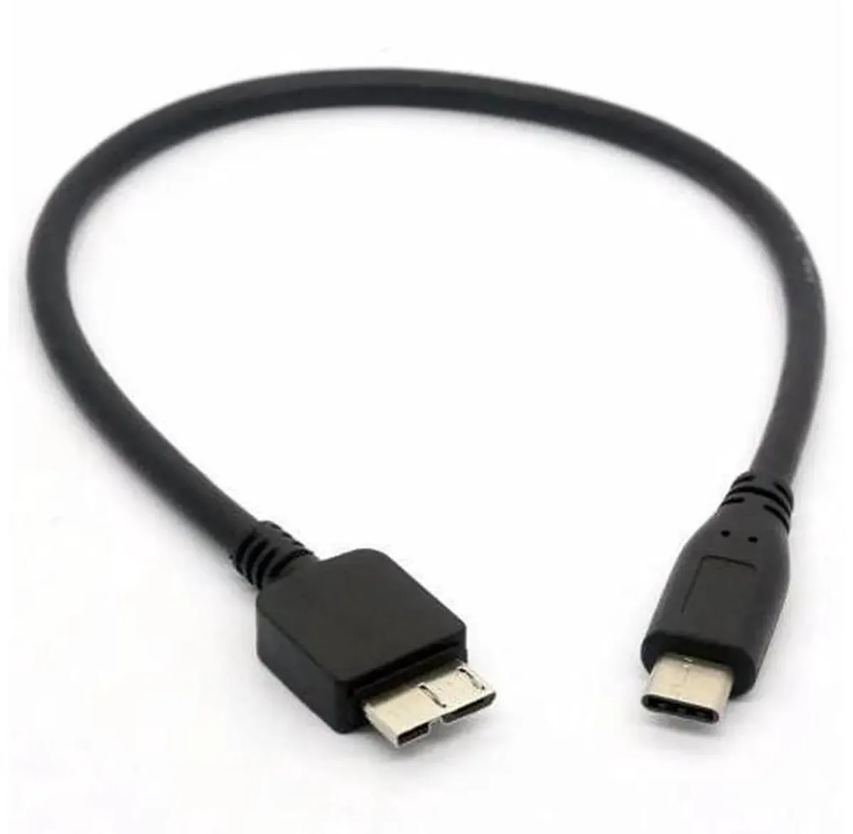 Short 30cm USB-C male to Micro-B male cable, compact lightweight design