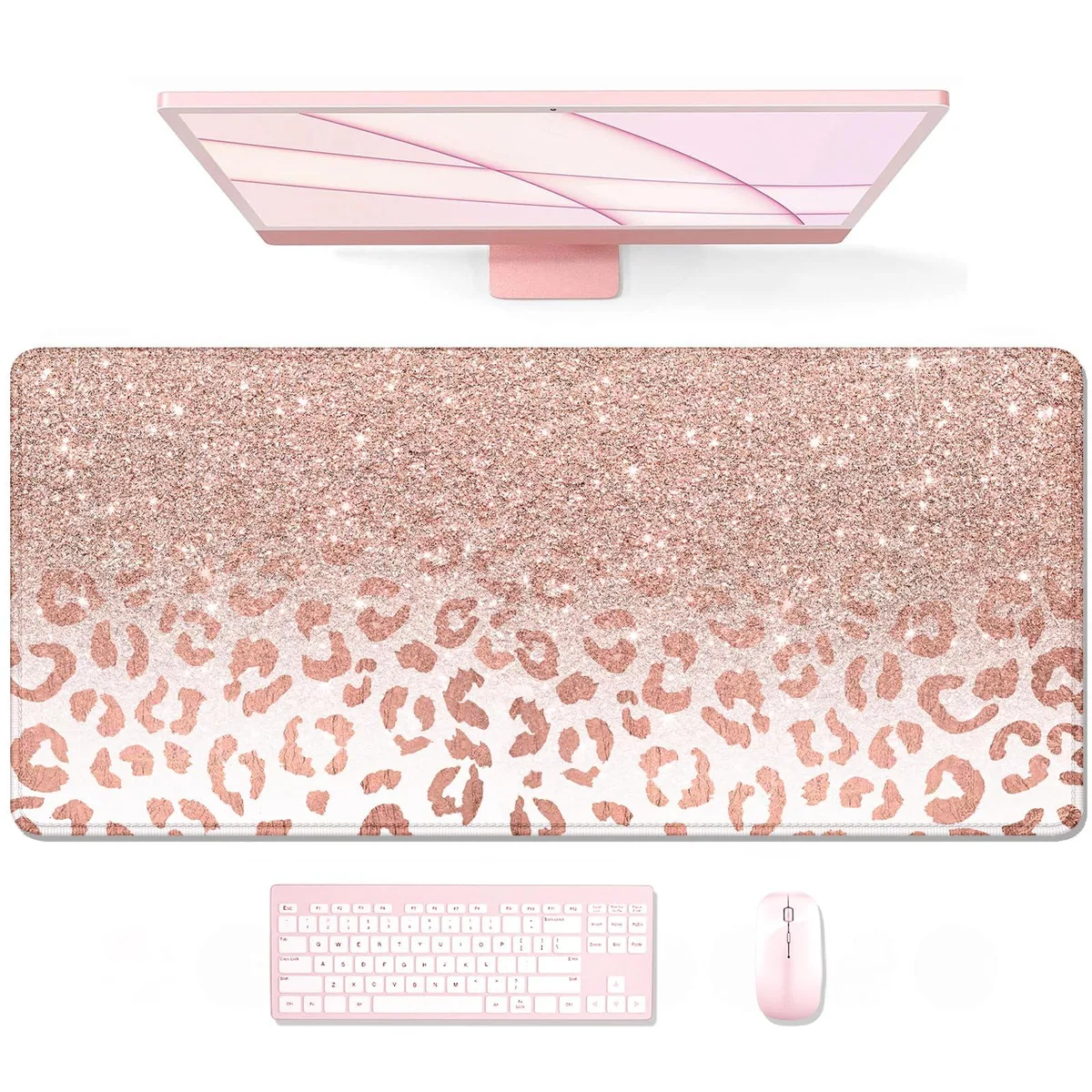 Auhoahsil ZJ77x36-Pink Gold Leopard mouse pad — product photo