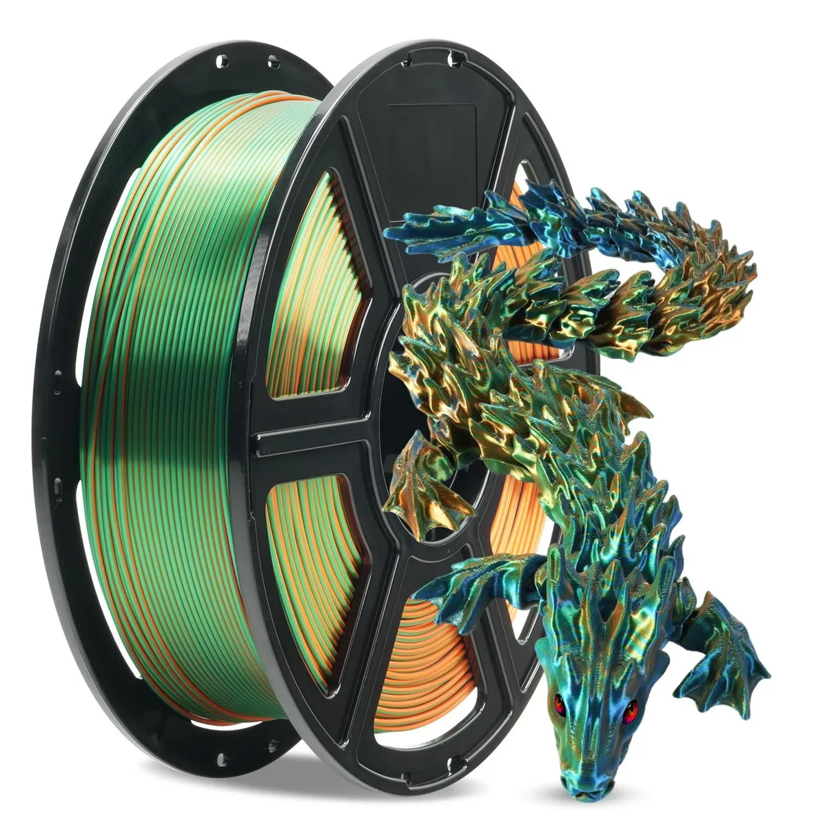  FlashForge Silk Tri-Color PLA Filament 1.75mm Orange Green Blue 18g — product photo