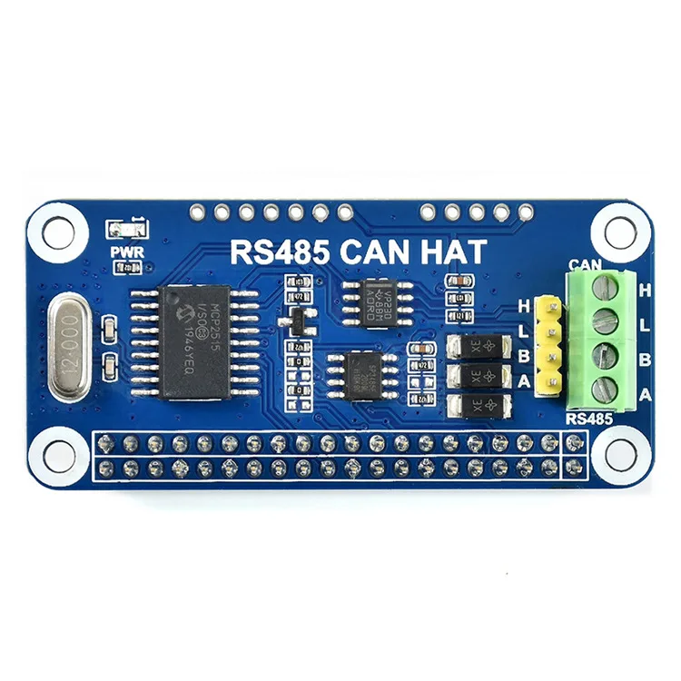 Green rectangular circuit board with 40-pin header and multiple integrated chips