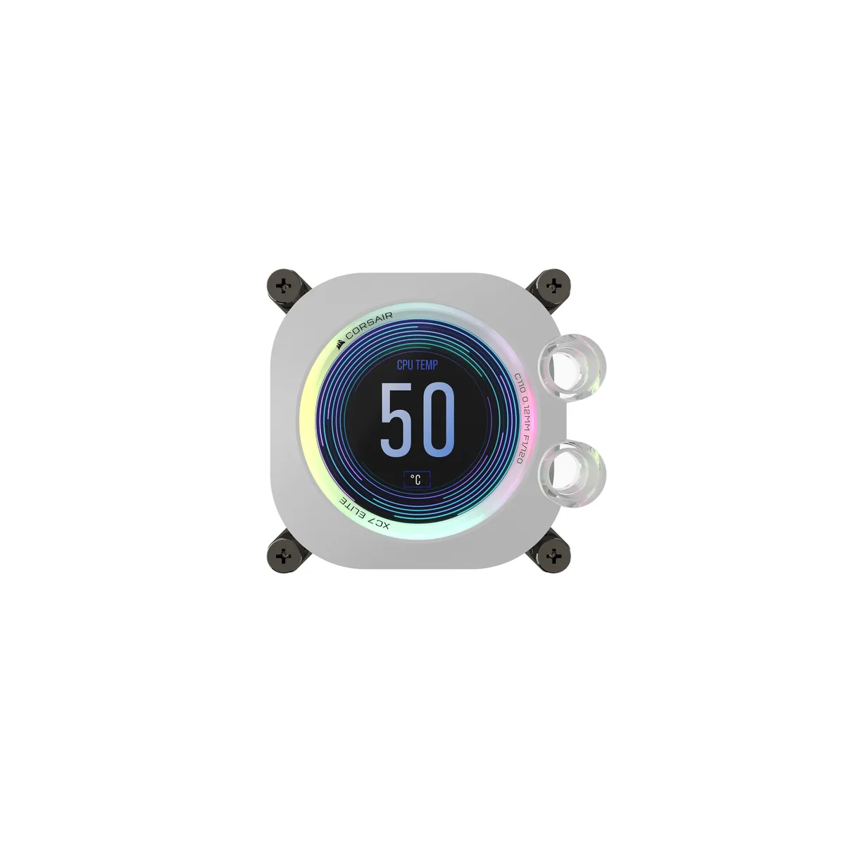 Corsair Corsair CX-9010024-WW XC7 RGB ELITE LCD WHITE CPU Water Block 480x480 IPS 31 RGB diy cooling — product photo