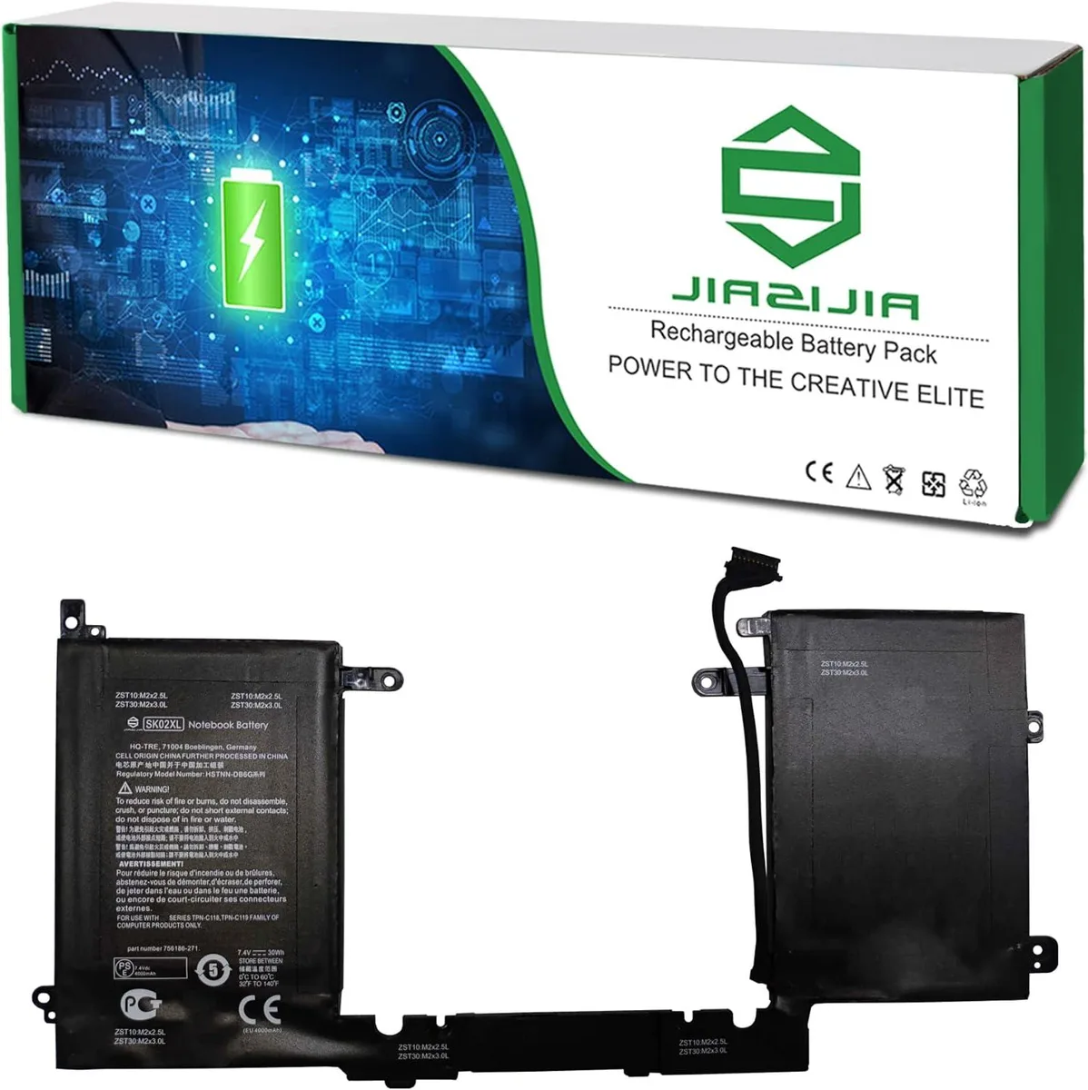 NShi NShi SK02XL laptop battery 7.4V 30Wh for HP Split X2 13-R010DX — product photo