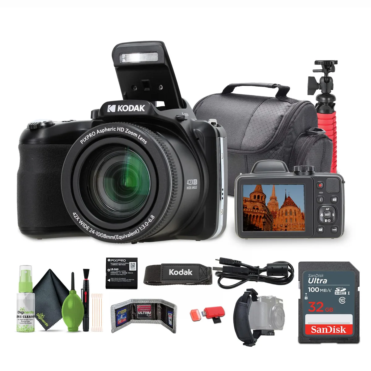 Kodak Kodak PIXPRO AZ425 20MP 42x Zoom Camera Kit (Black) — product photo