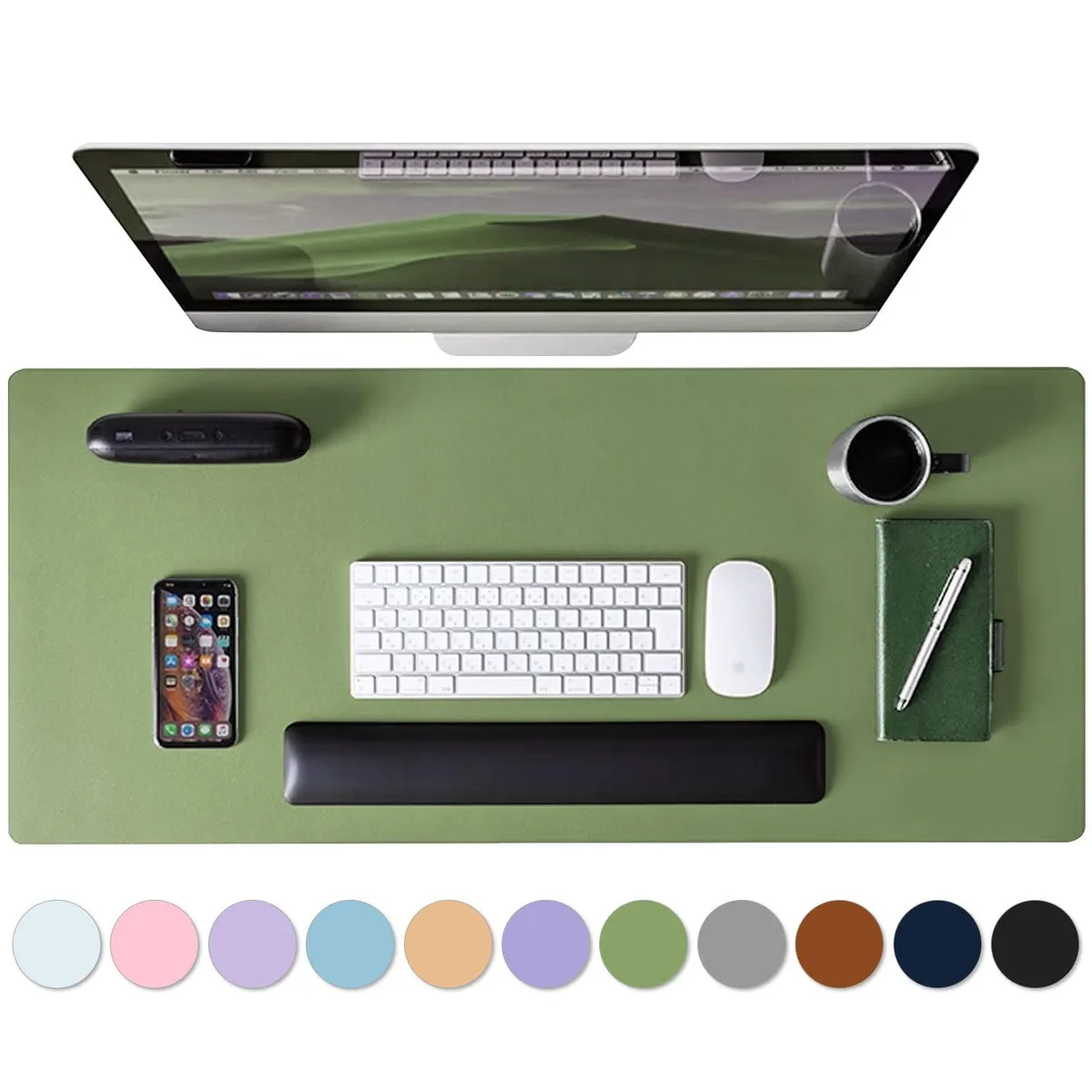  Keychron GROUND LEVEL ZCDESKPADS-OliveGreenS mouse pad Olive Green 13.7x23.6 inches — product photo