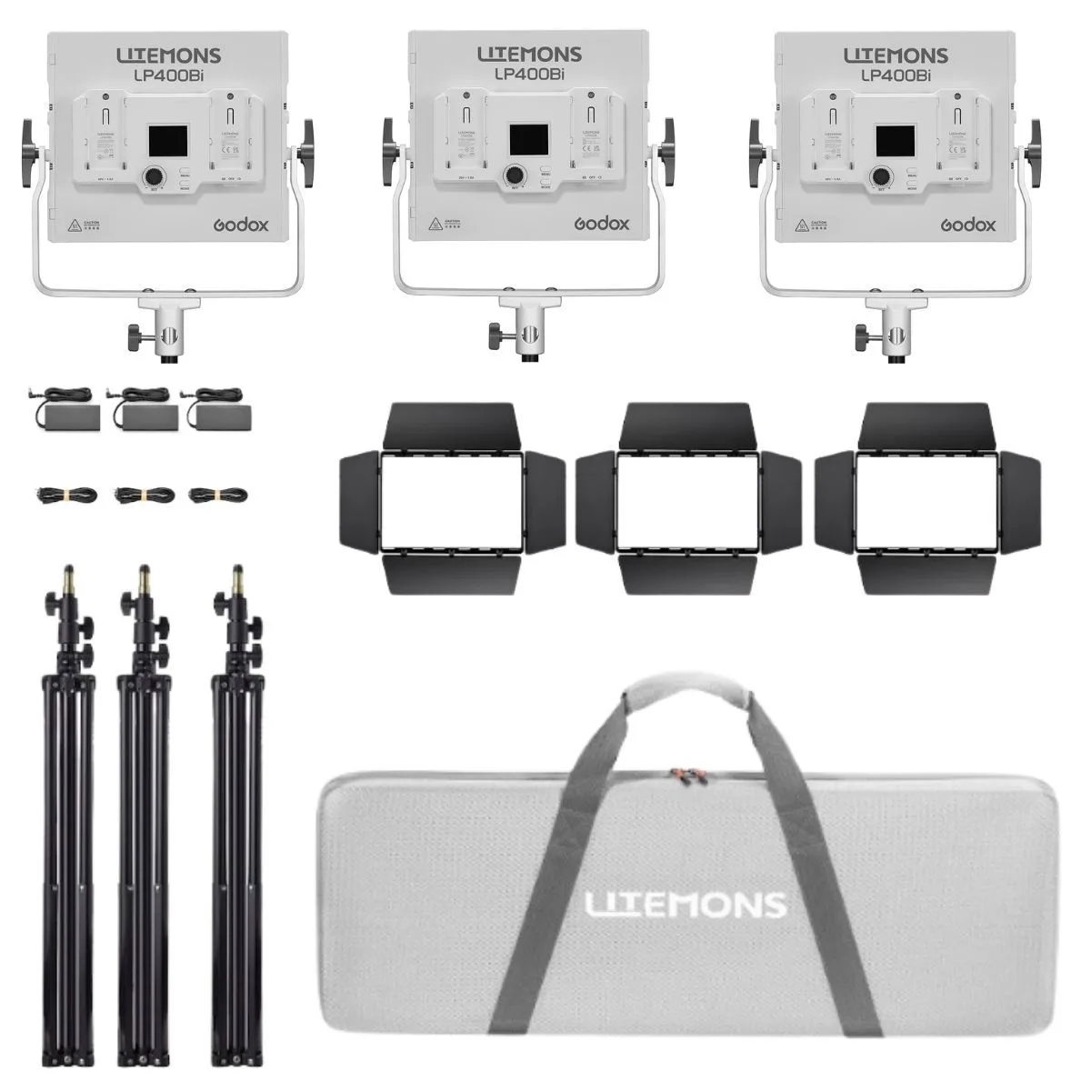 Godox Photo Equipment Co. Ltd Godox Litemons LP400Bi 36W Bi-Color LED 3-Light Panel Kit Studio — product photo