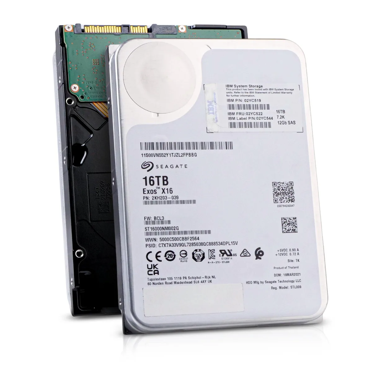 Seagate Seagate Exos X16 ST16000NM002G 16TB SAS 12Gb/s 7200 RPM 3.5in internal hard drive — product photo