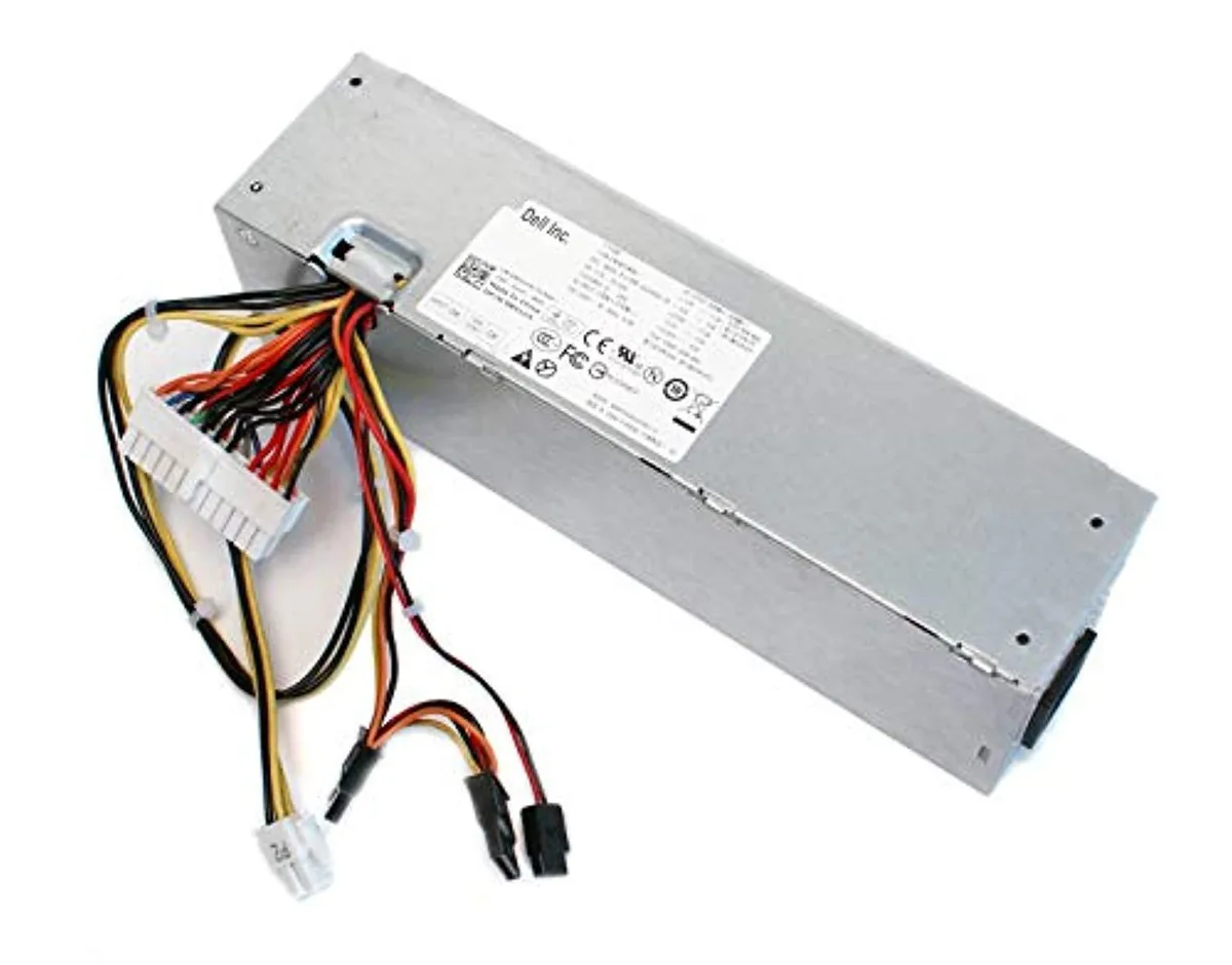 Dell 240W SFX power supply unit, compact metal casing with fan grille and side label