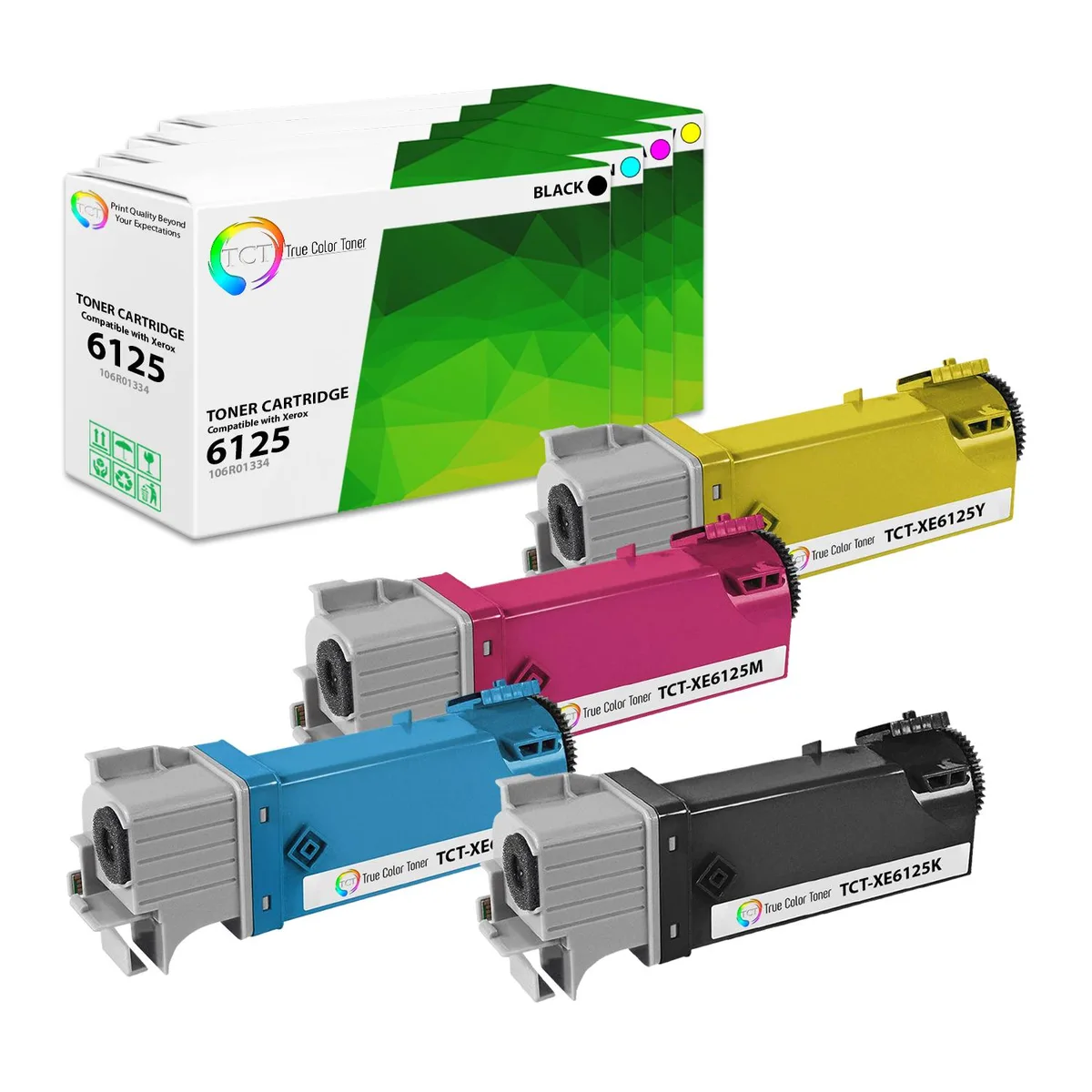True Color Toner True Color Toner 6125 4 Pack Toner Cartridge 4 Colors 2000 Pages — product photo