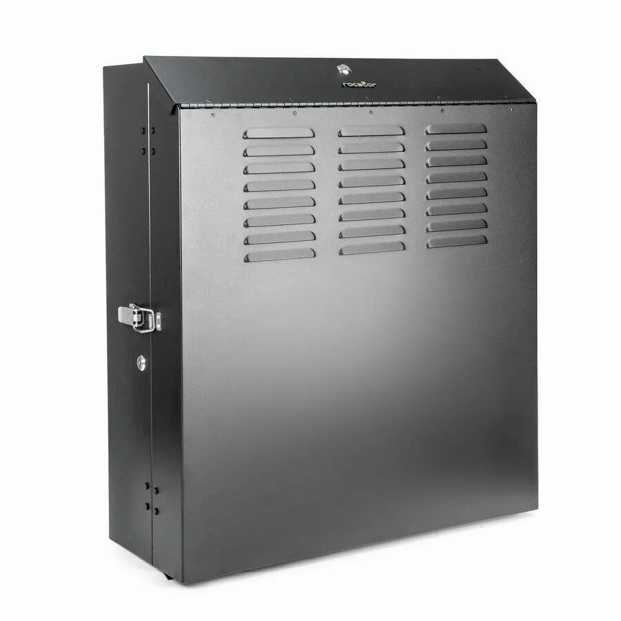 Black cold-rolled steel 5U low-profile wall-mount server rack enclosure