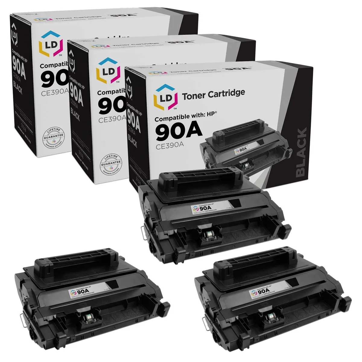 LD Products LD Products Compatible Toner Cartridge HP 90A CE390A Black 3-Pack — product photo