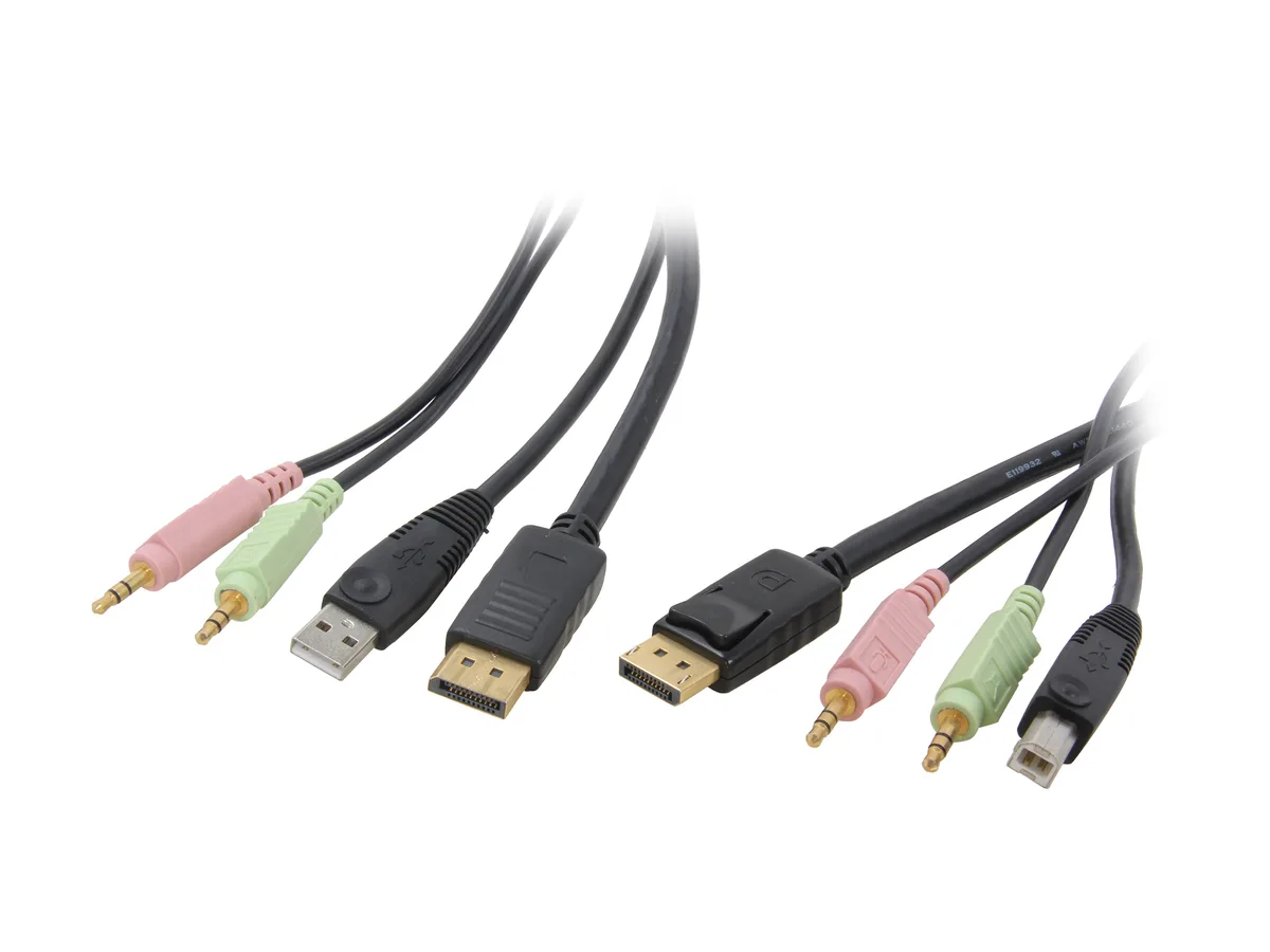 STARTECH STARTECH DP4N1USB6 6ft 4-in-1 USB DisplayPort KVM Cable — product photo