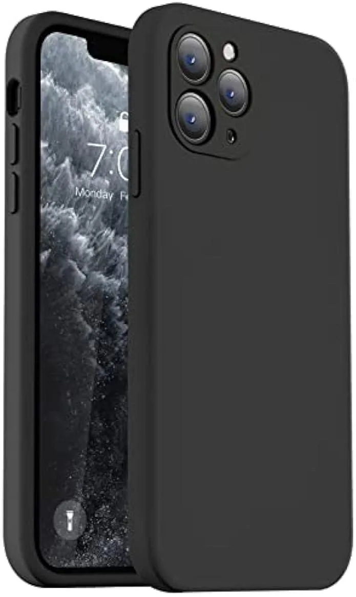 KINGARD KINGARD iPhone 11 Pro Case Liquid Silicone Square Edges Camera Protection Microfiber Lining Black — product photo