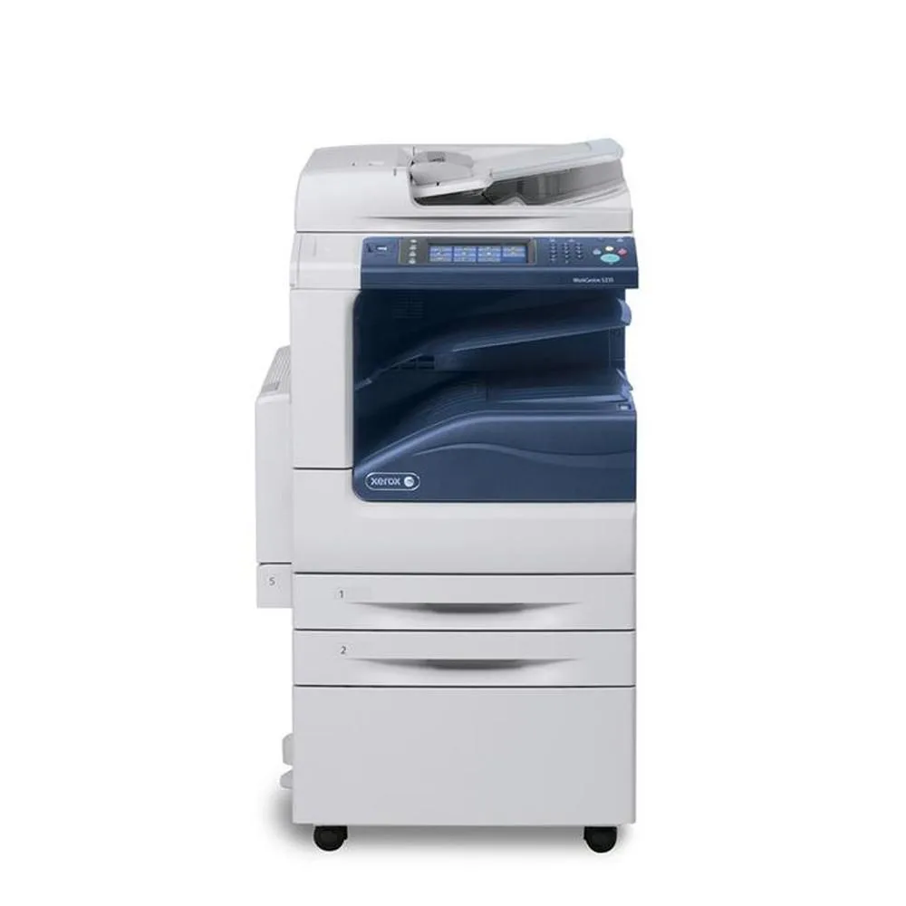 Large rectangular office laser printer in matte grey finish