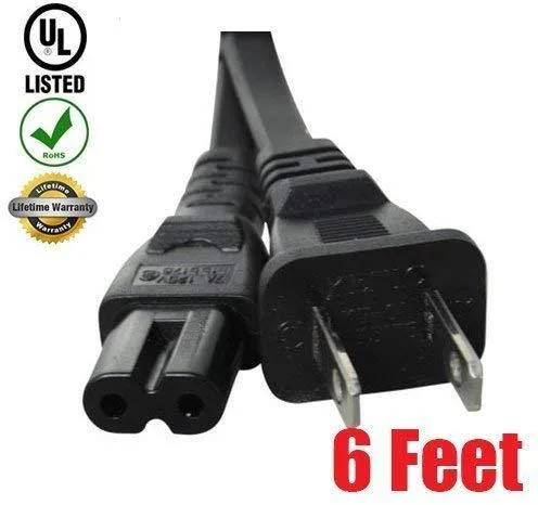 Black Micro-USB 2.0 cable, six feet long, straight connectors